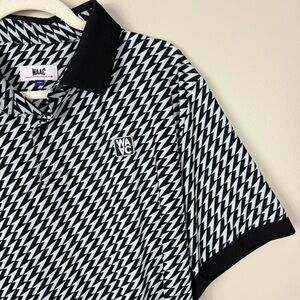 Waac Golf Polo Mens XXL Black White Short Sleeve Top Work Office Sporty Neutral
